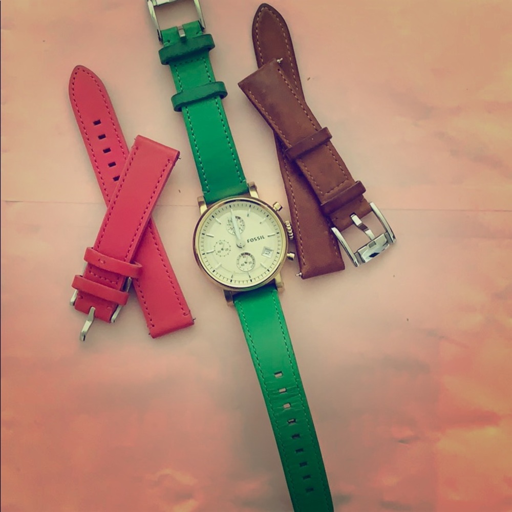 Fossil Watch With 2 Extra Bands - image 1
